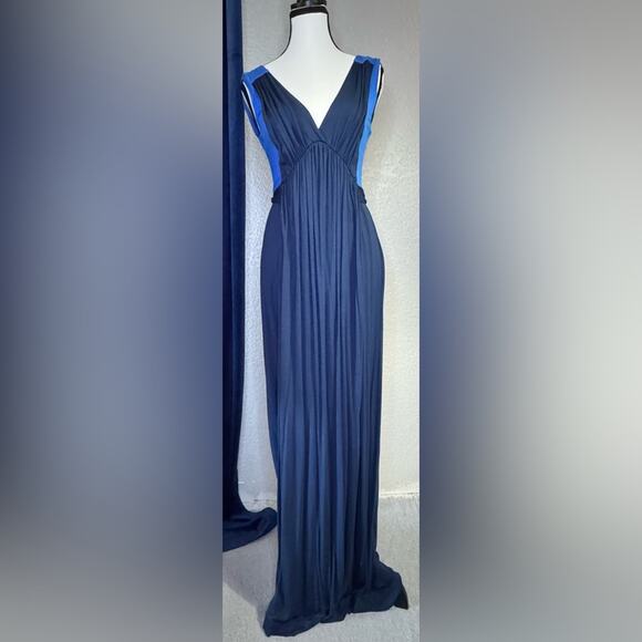 French Connection Blue Colorblock Maxi Dress | Size 6 - Picture 1 of 6